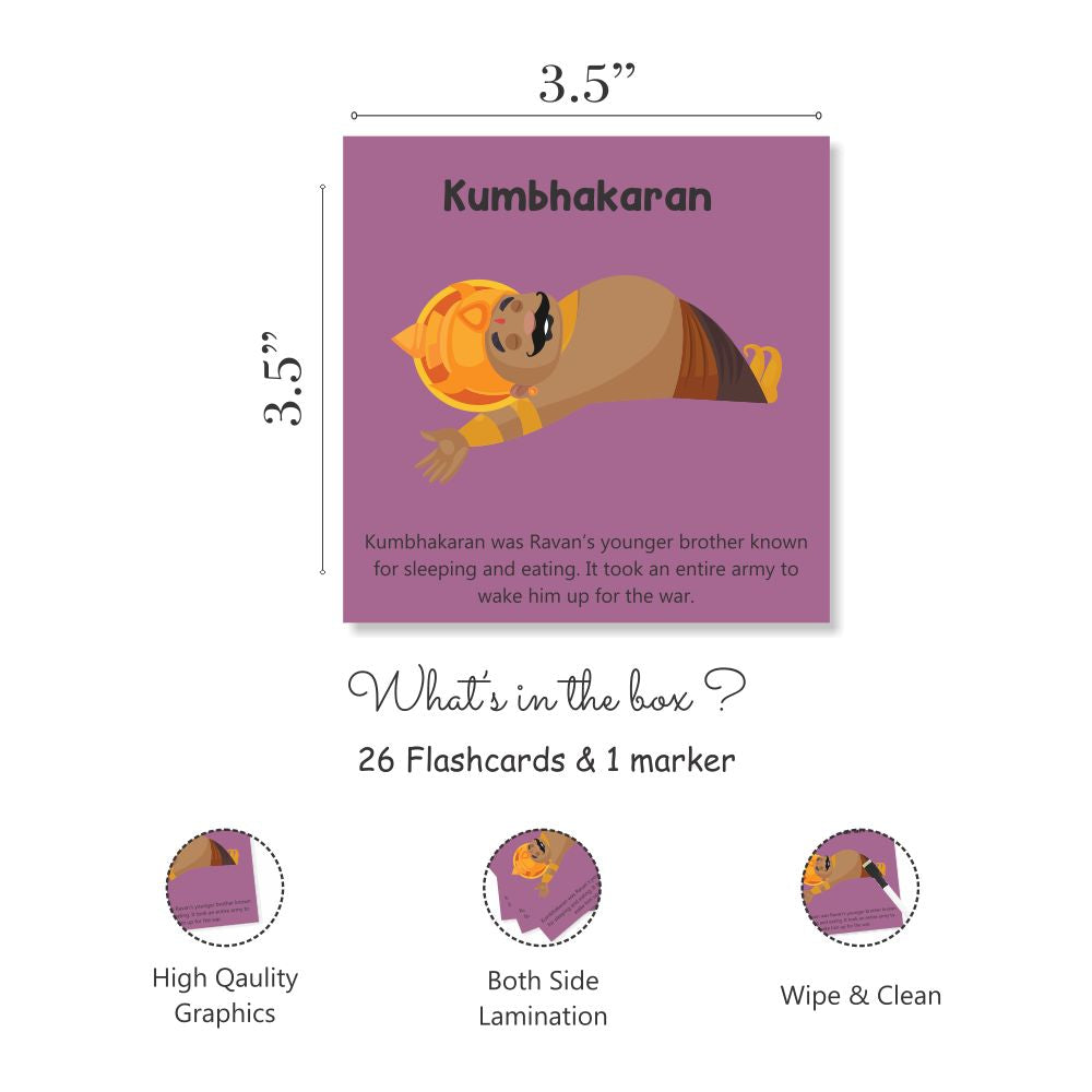 Ramayan Character Memory Card Game Flashcards - Pack of 26( Includes 13 Character)