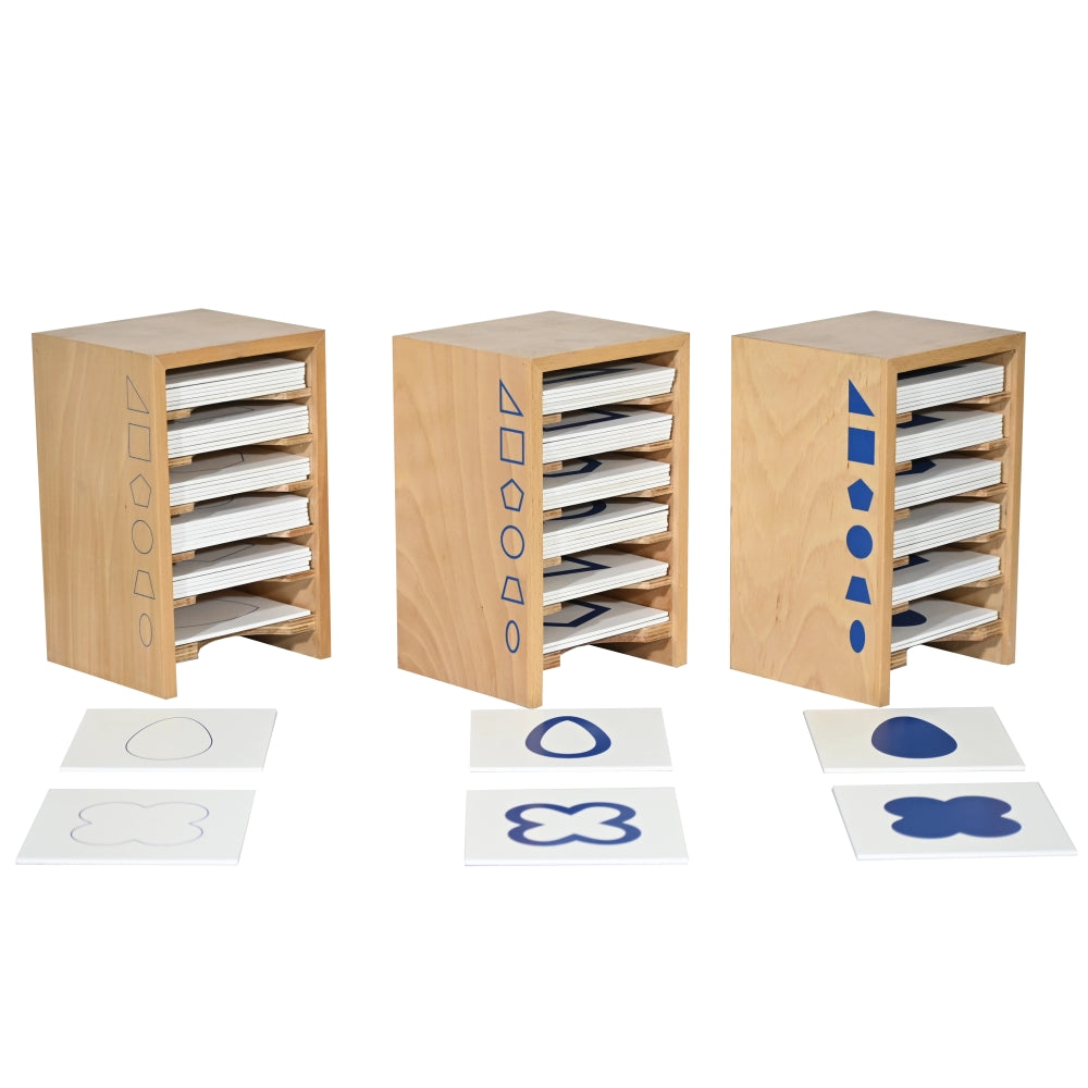 Montessori Geometrical Form Cards with Cabinet Learning Set
