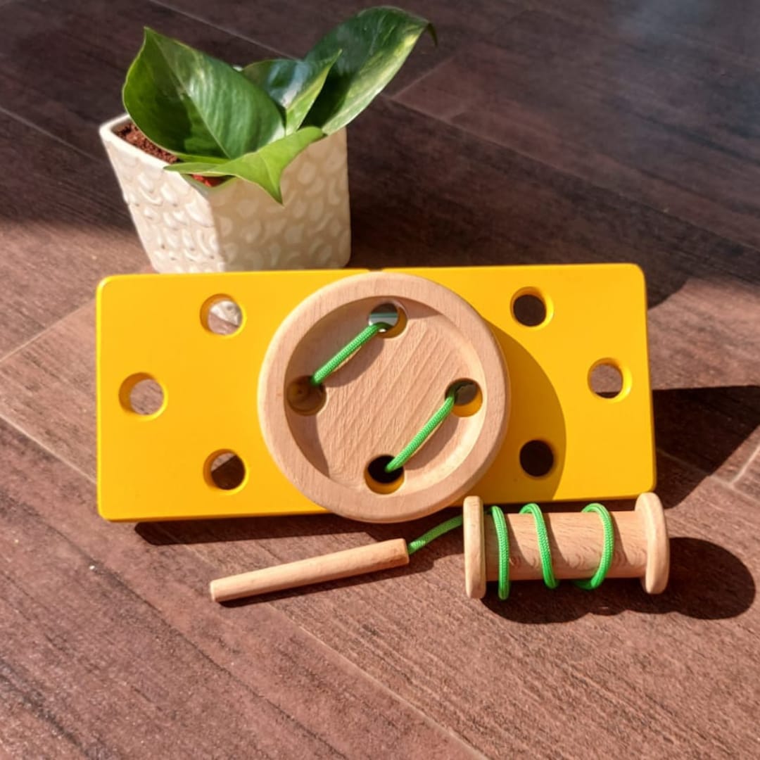Wooden Stitch A Button Sewing Toy