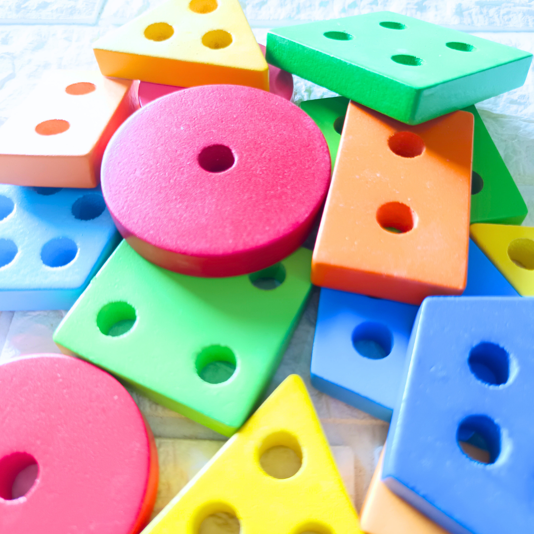Wooden 5 Shapes Learning Stacker