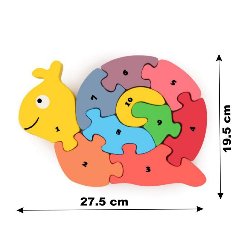 Wooden Snail Number Counting Puzzle