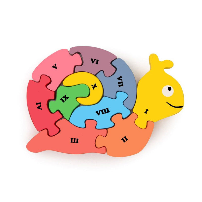 Wooden Snail Number Counting Puzzle