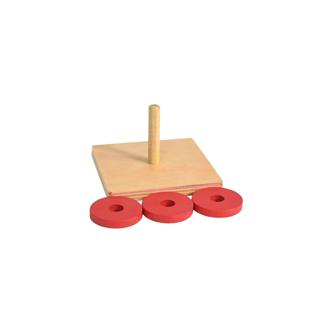 Montessori Toddler Discs on Vertical dowel Stacker Toy