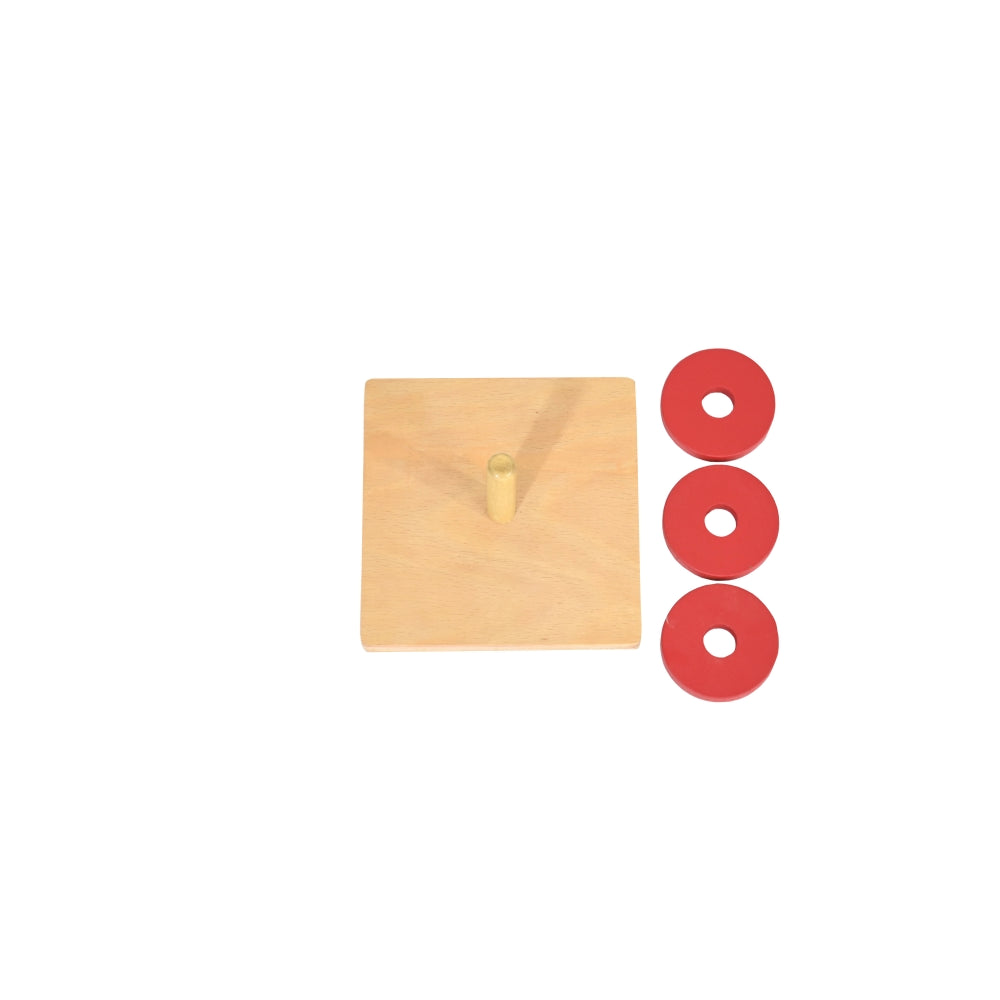 Montessori Toddler Discs on Vertical dowel Stacker Toy