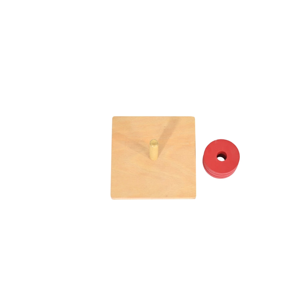 Montessori Toddler Discs on Vertical dowel Stacker Toy