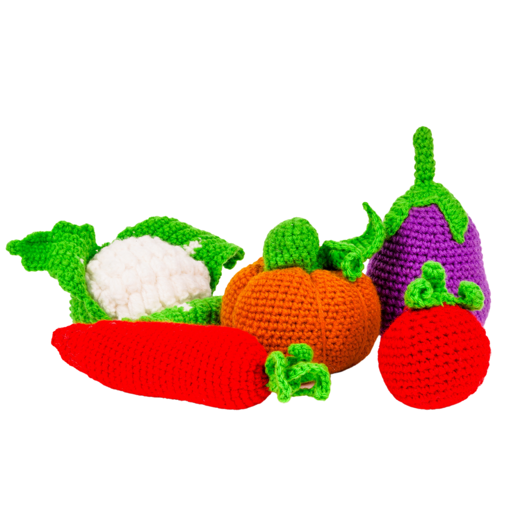 Vegetable toys crocheted for kids - (5 Pcs)