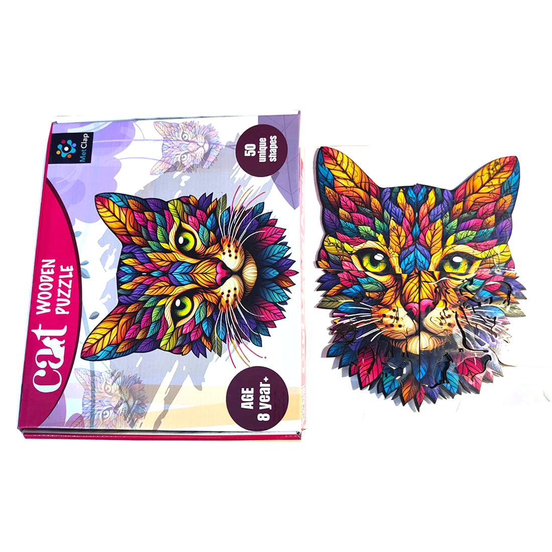 Wooden Baby Cat Magical Puzzle
