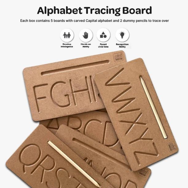 Wooden Capital Alphabet Tracing Board