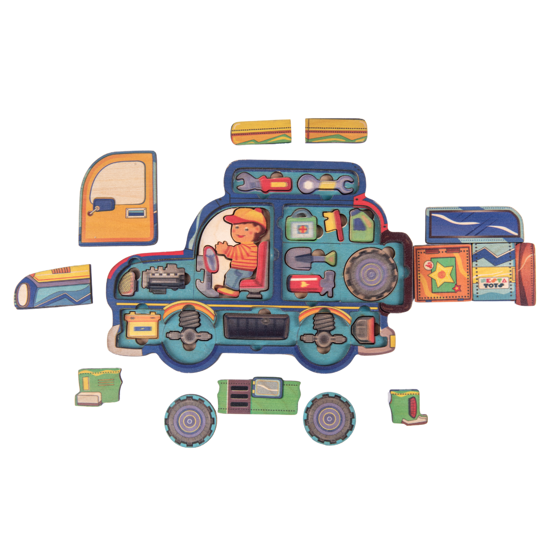 Wooden Car Puzzle for Kids