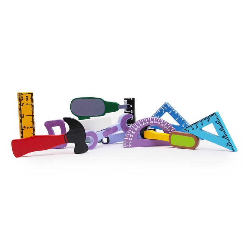 Wooden Carpenter Tool - Set of 11 Pieces