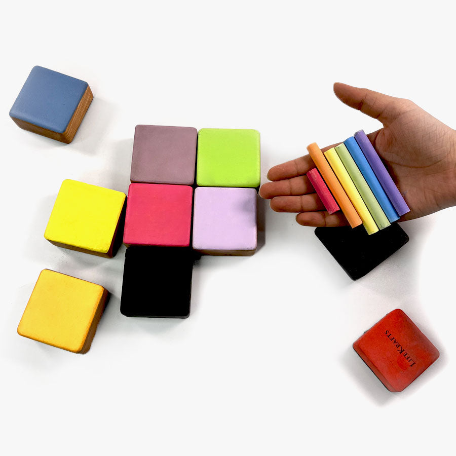 Wooden Chalk Board Blocks - Set 9 PCS