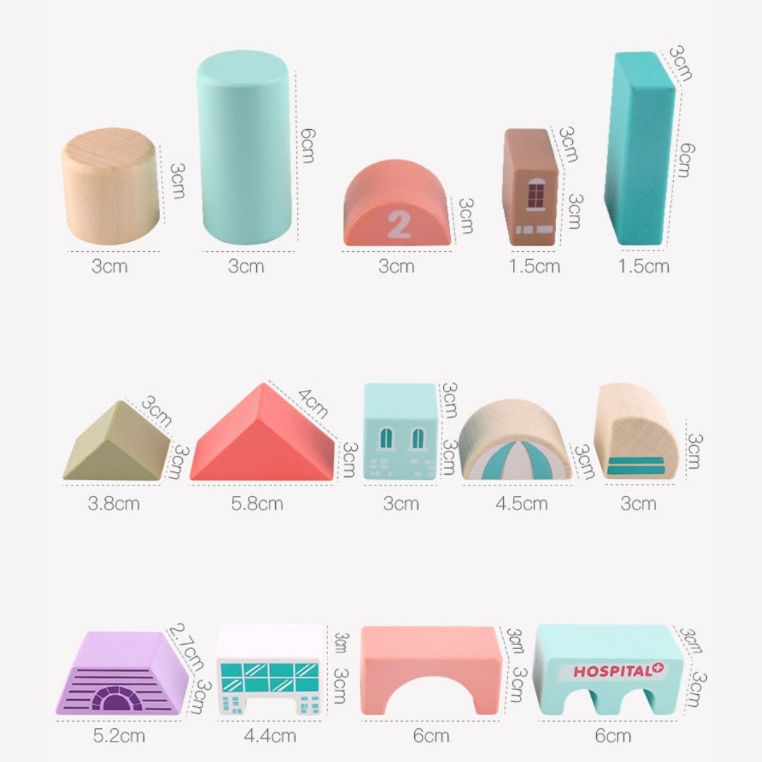 Wooden City Building Blocks - 115 Pieces