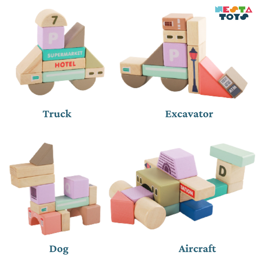 Wooden City Building Blocks - 115 Pieces