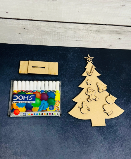 Wooden DIY Christmas Painting Kit - Set Of 5