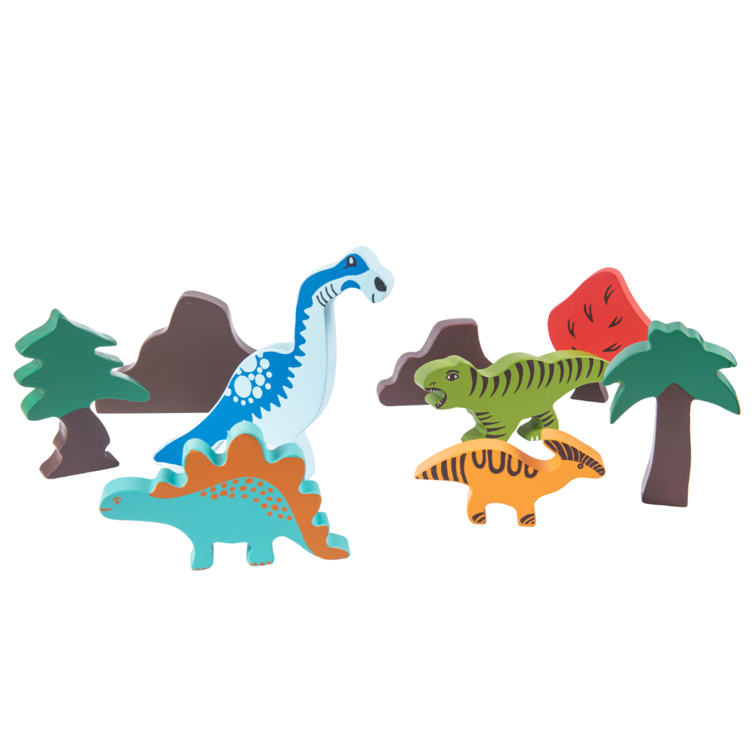 Wooden Dinosaur World - (9 Piece)