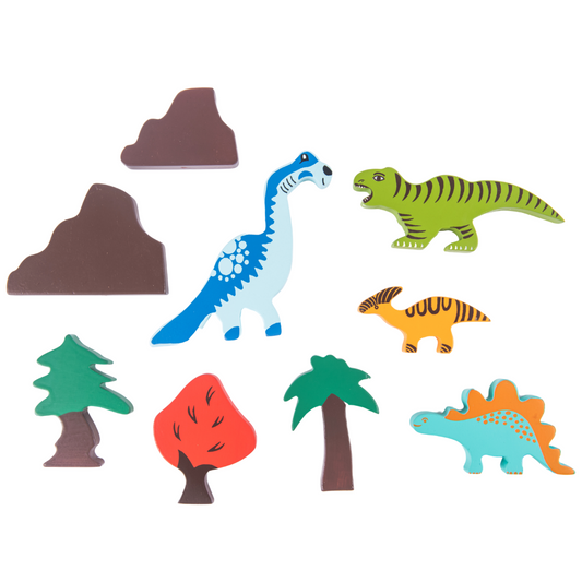 Wooden Dinosaur World - (9 Piece)