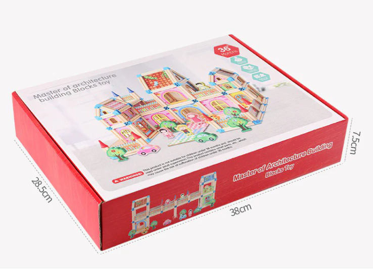 Wooden Educational Construction & Architectre Building Blocks Toy Set