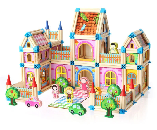 Wooden Educational Construction & Architectre Building Blocks Toy Set