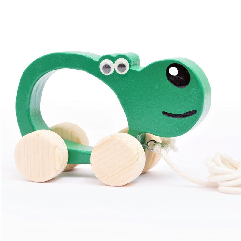 Wooden Hippopotamus Pull Along Toy