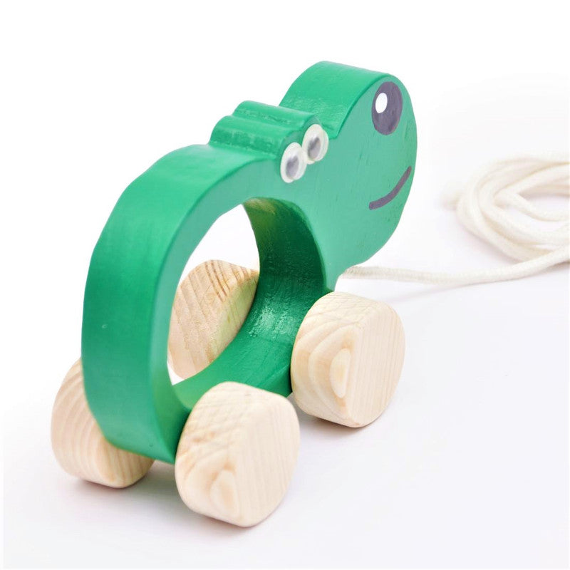 Wooden Hippopotamus Pull Along Toy