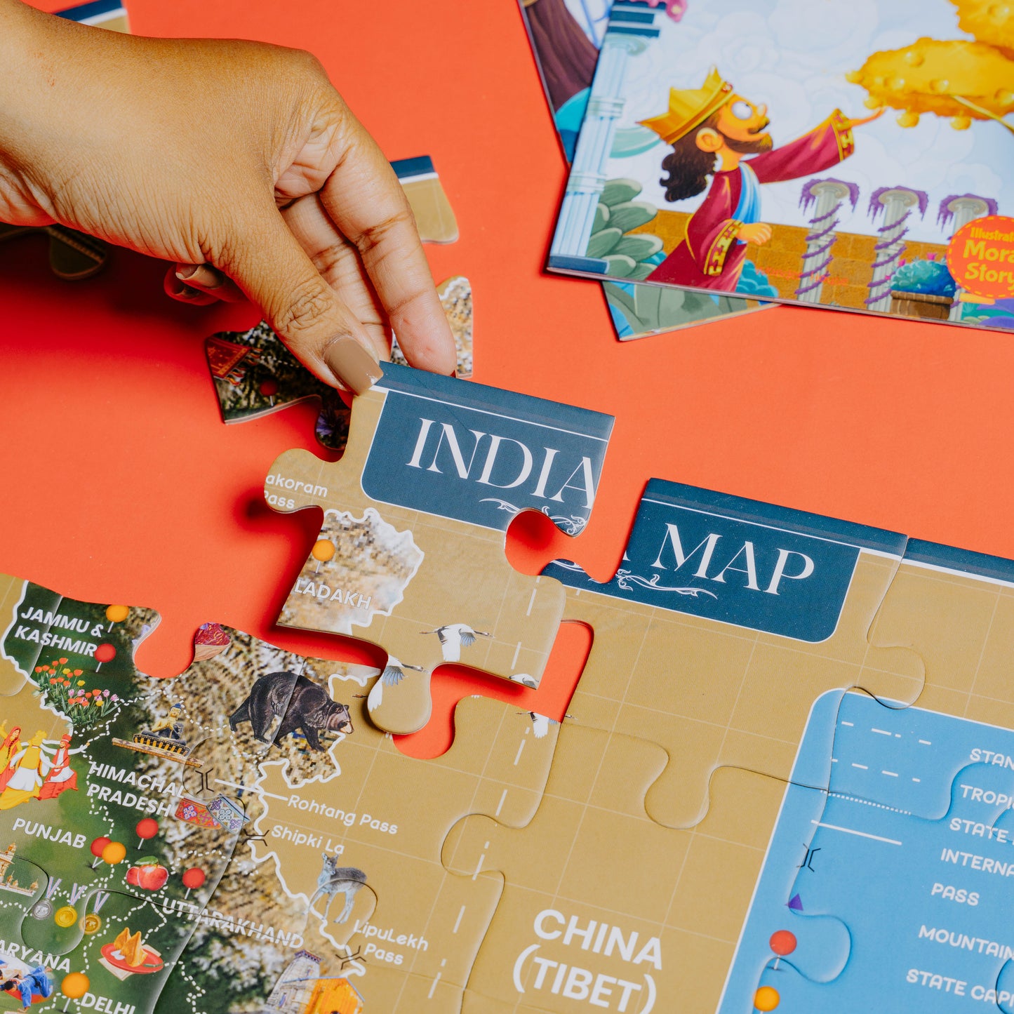 India Map Puzzle Board for Kids (64 Pcs)
