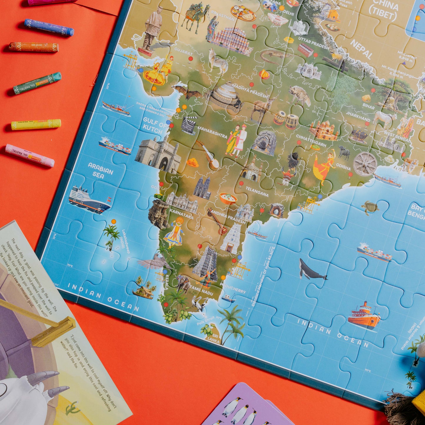 India Map Puzzle Board for Kids (64 Pcs)