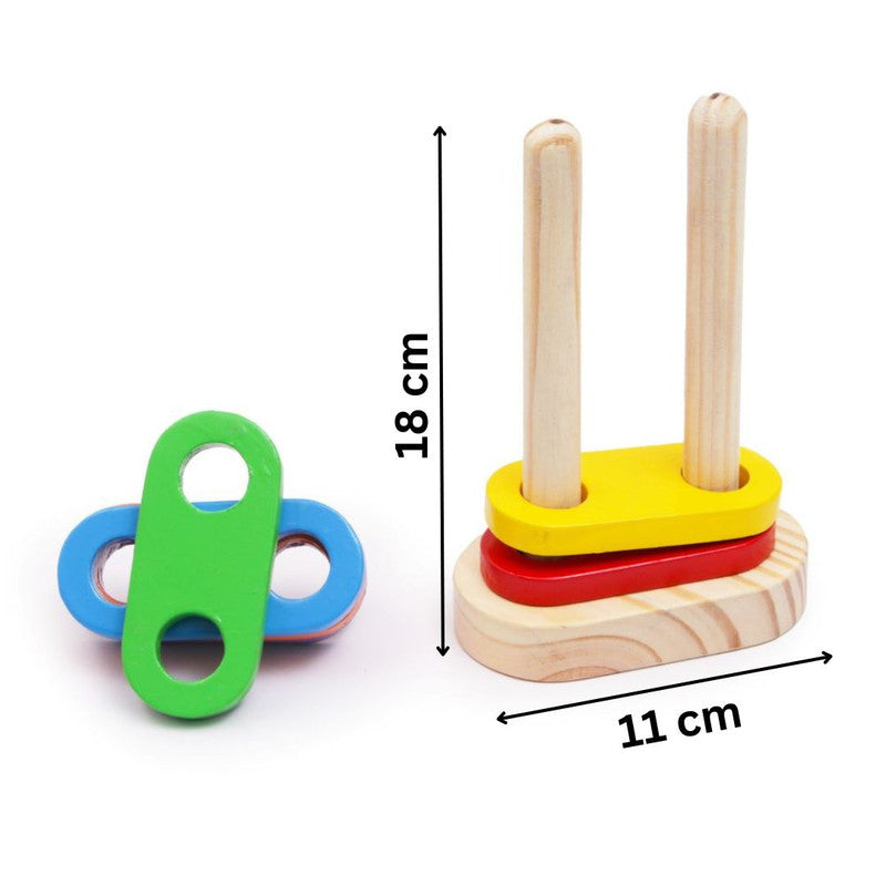 Wooden Magnetic Floating Stacker Building Block - Set of 9 Pieces