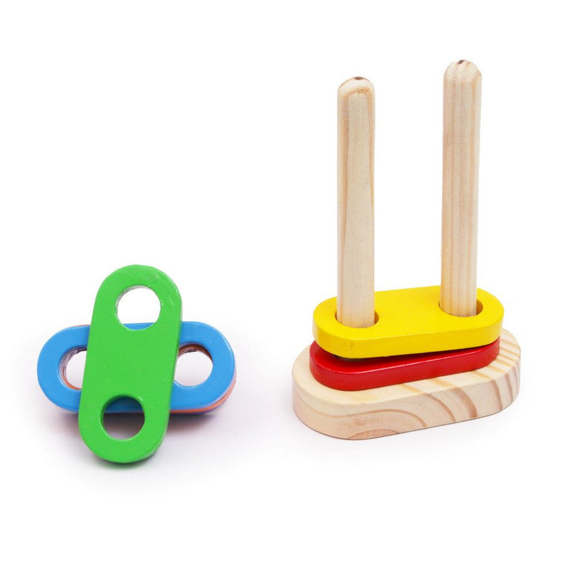 Wooden Magnetic Floating Stacker Building Block - Set of 9 Pieces