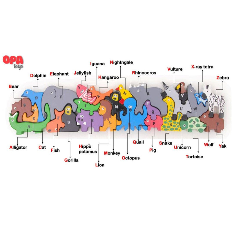 Wooden Medium Animal Parade Alphabets Puzzle