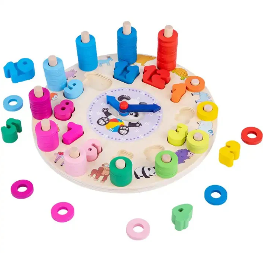 Wooden - Number Counting Clock