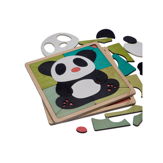 Wooden Pink Nosed Panda Puzzle