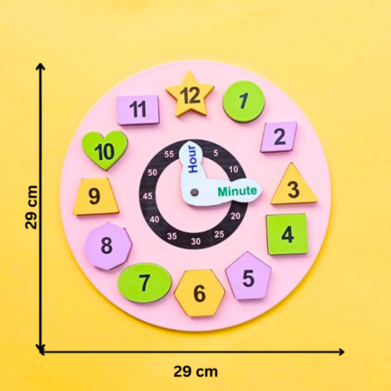 Wooden Puzzle Clock - (12 Different Shapes)