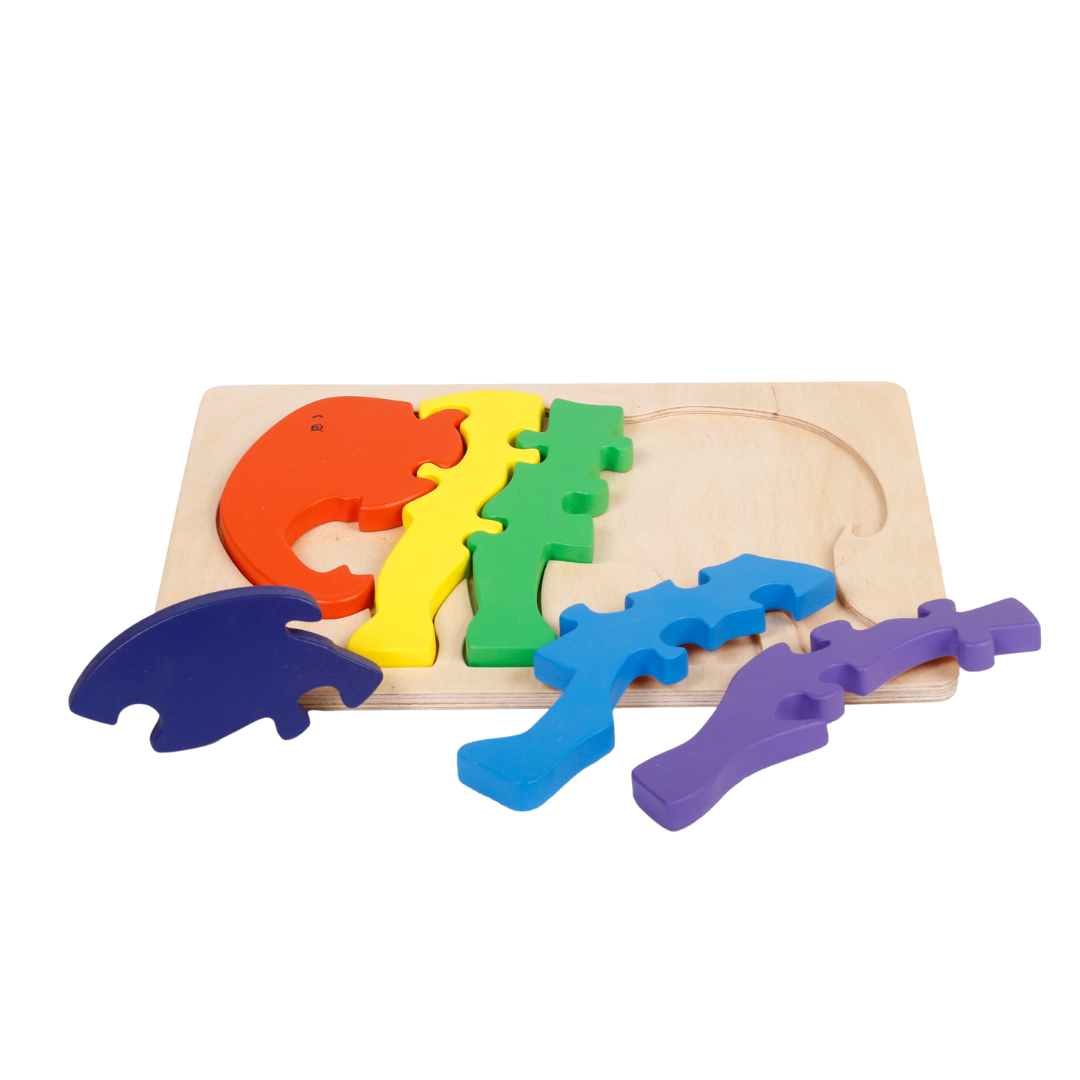 Wooden Elephant Puzzle Tray