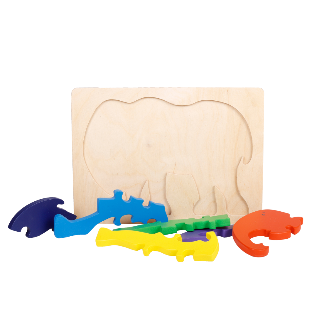 Wooden Elephant Puzzle Tray