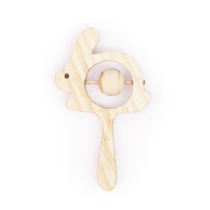 Wooden Rabbit Rattle for Babies