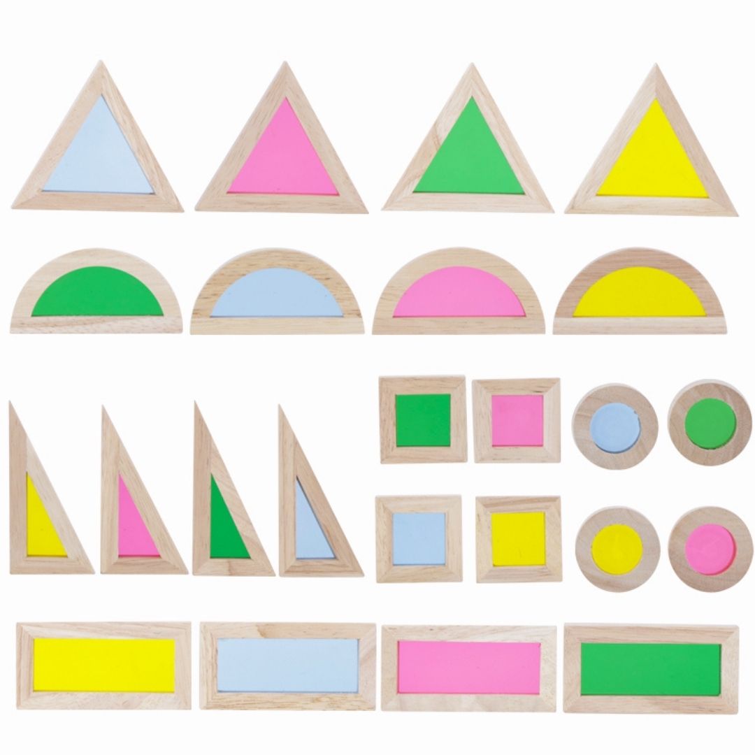 Wooden Rainbow Blocks Set for Kids (24 Pcs)