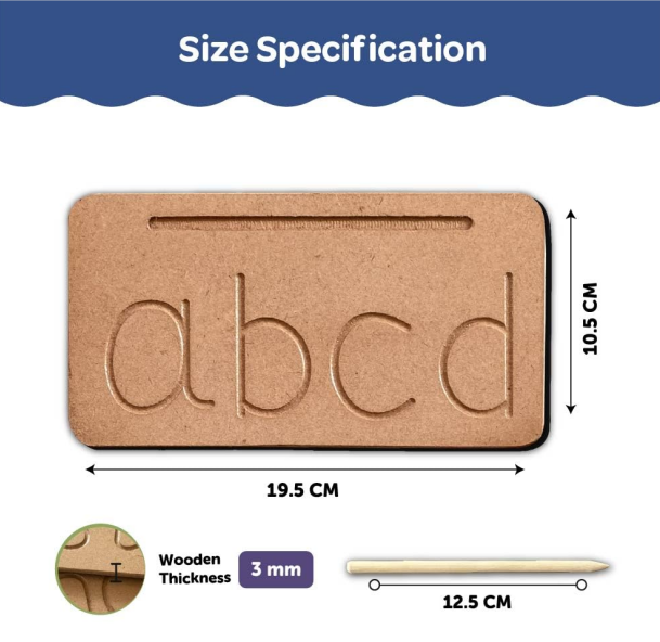 Wooden Small Alphabet Tracing Board With Dummy Pencil