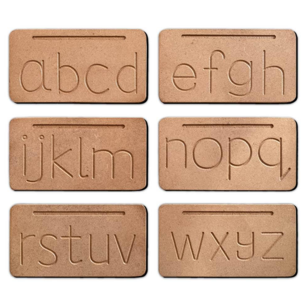 Wooden Small Alphabet Tracing Board With Dummy Pencil