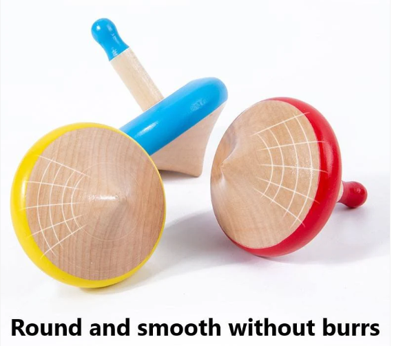 Wooden Colorful Spinning Tops Set (Set of 4 colors)