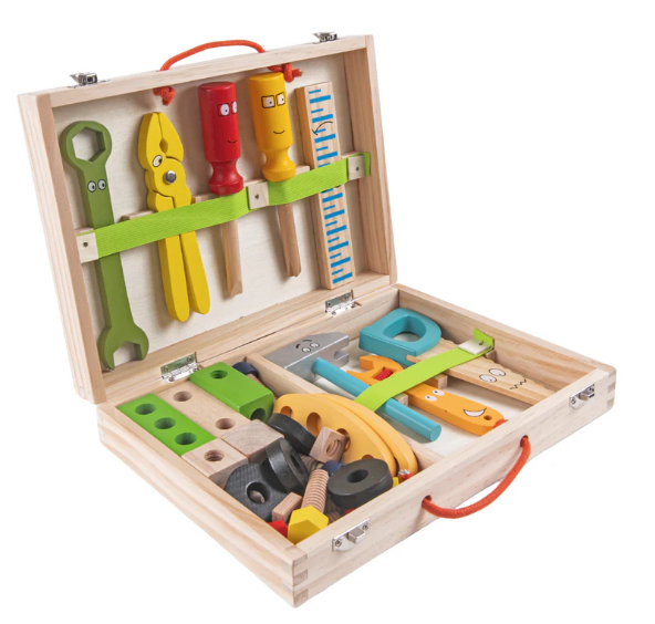 Wooden Tool Kit Set with Tool Box - 36-Piece