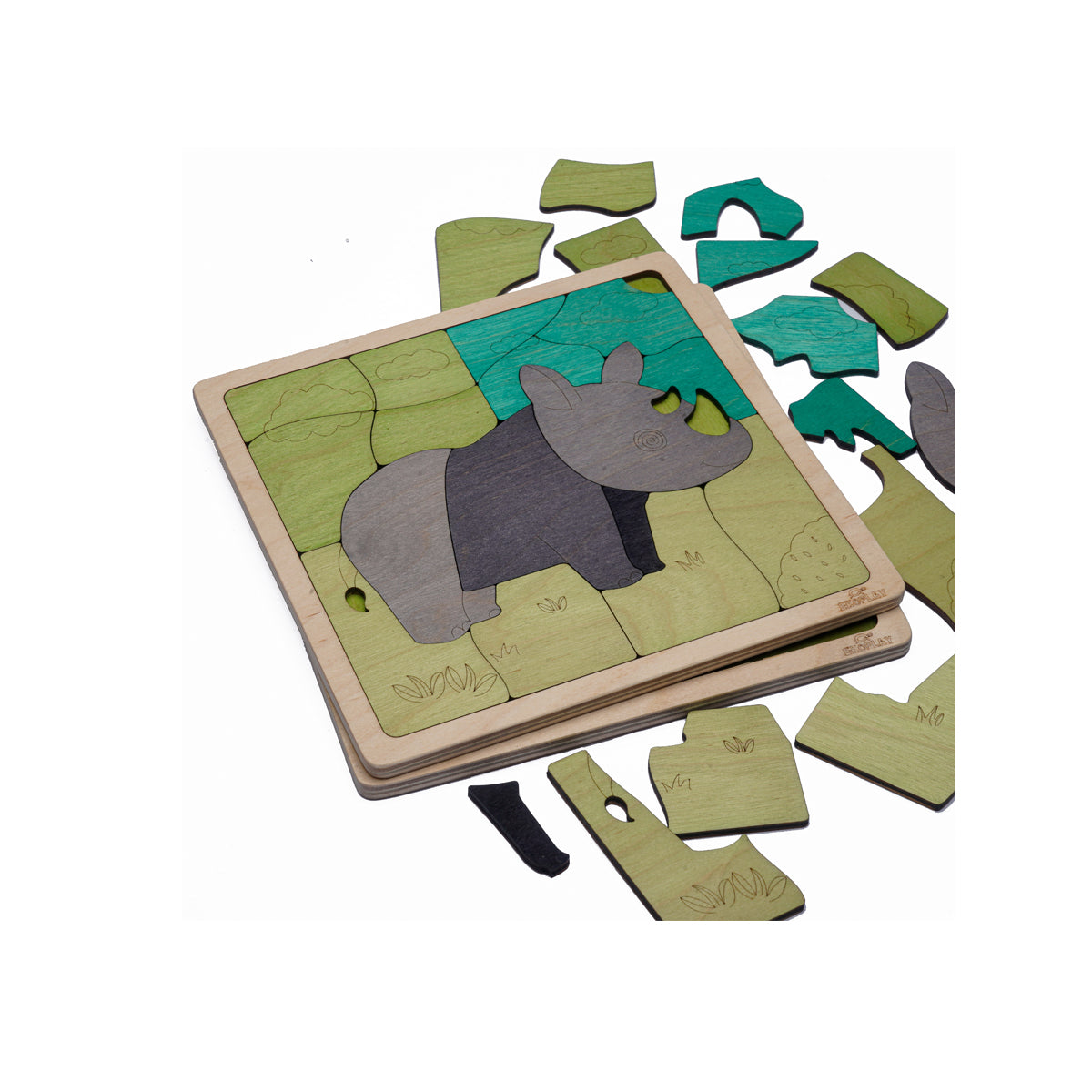 Wooden Tuff Rhinoceros Puzzle