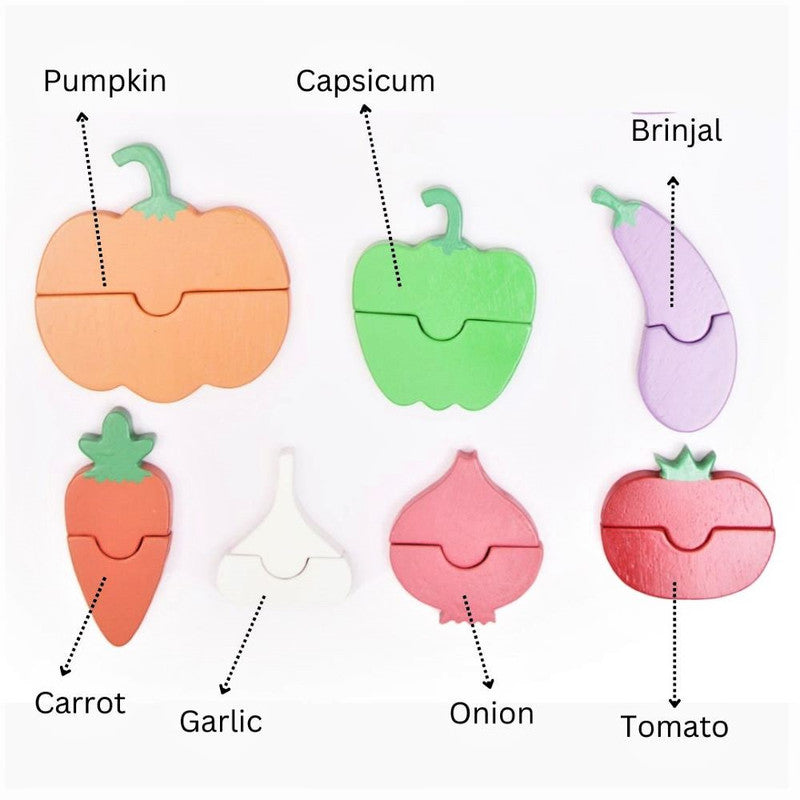 Wooden Vegetables Pretend Play Toy - Set of 7 Pieces
