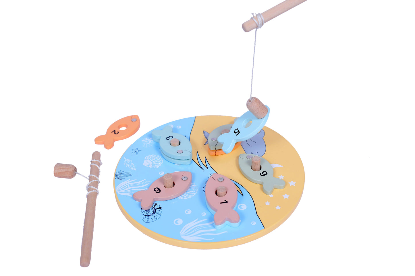Buy Wooden 5 Pcs Sea Animals Magnetic Fishing Game - SkilloToys.com