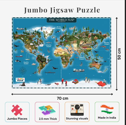 World Map Jigsaw Puzzle - (108 Jumbo Pieces)