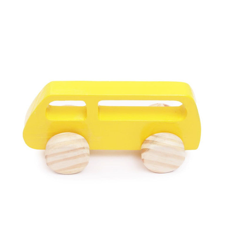 Wooden Yellow Large Push Toy Van
