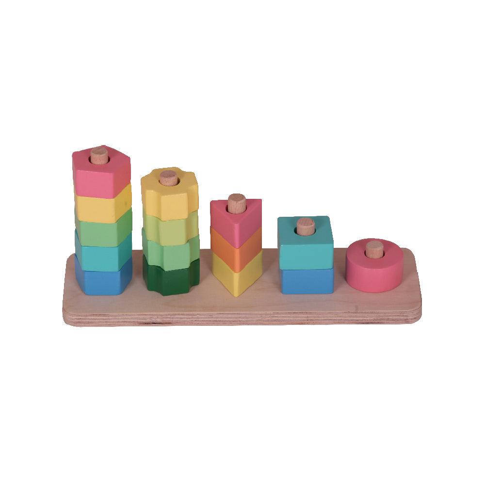 3 in 1 Wooden Shape Sorter Stacker