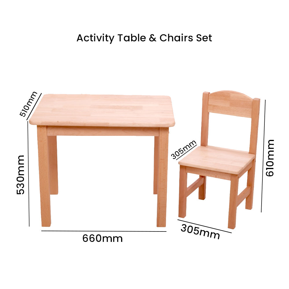 Activity Wooden Table & Chairs Set for Kids