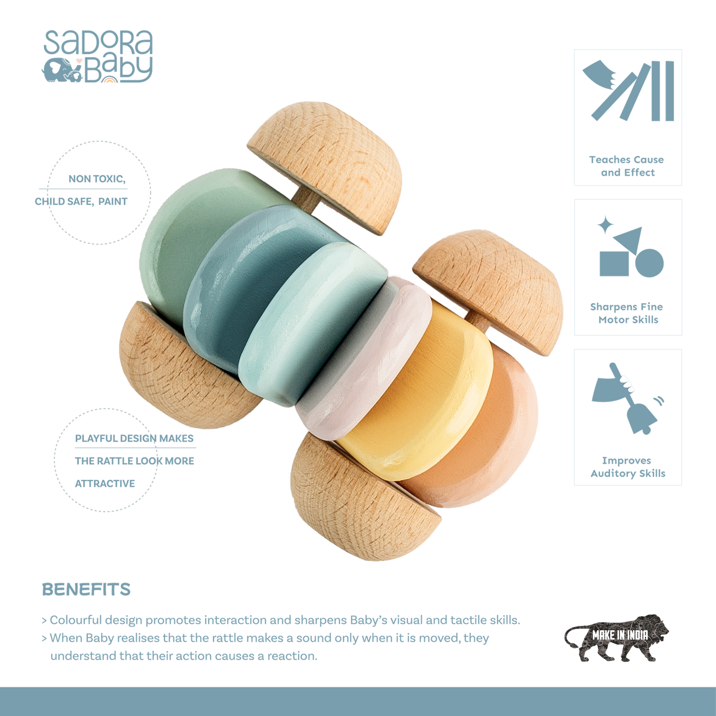 Buy Vroom Vroom Wooden Car Rattle Online - SkilloToys.com