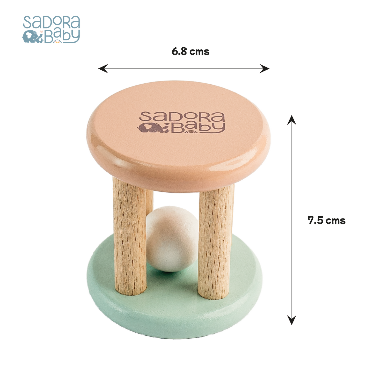 Buy Wooden Cylinder Roll n Rattle Online - SkilloToys.com