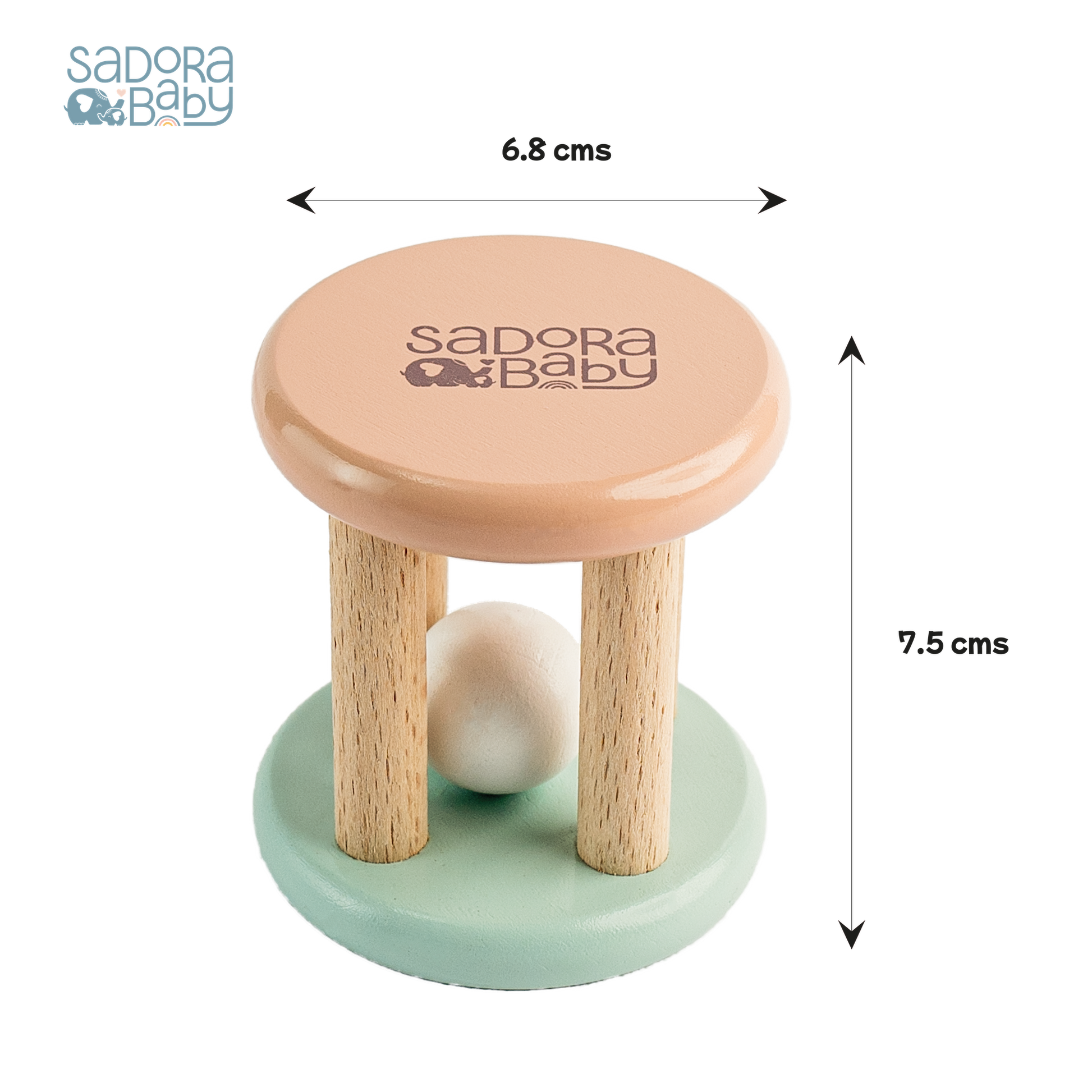 Buy Wooden Cylinder Roll n Rattle Online - SkilloToys.com